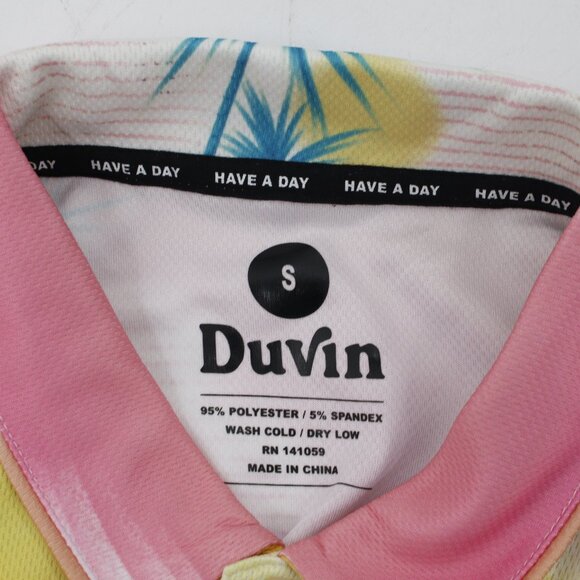 NWT Duvin polo shirt mens small Days in the Clouds golf casual sun palm tree fun - Picture 8 of 9